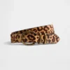 Riem van kalfshaar met luipaardprint