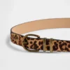 Riem van kalfshaar met luipaardprint