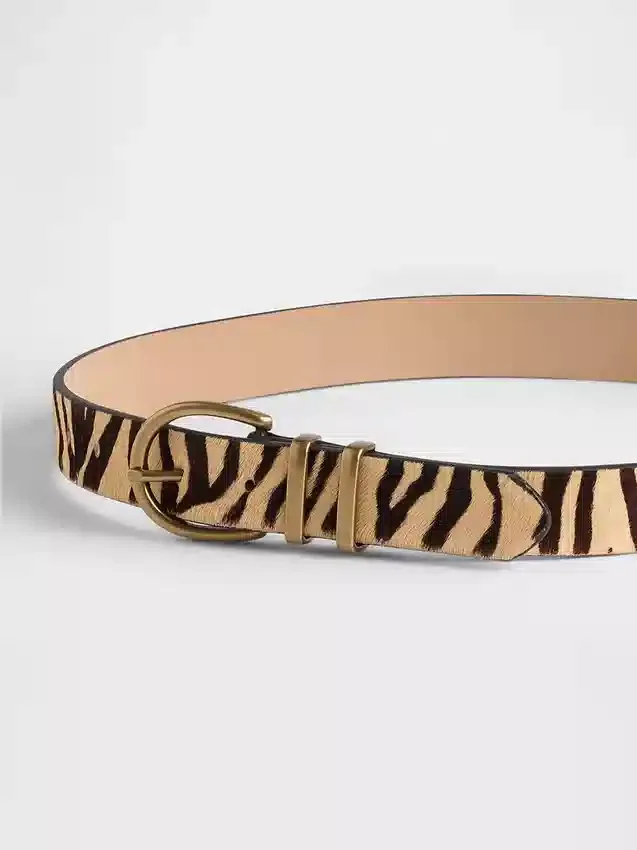 Riem van kalfshaar met tijgerprint