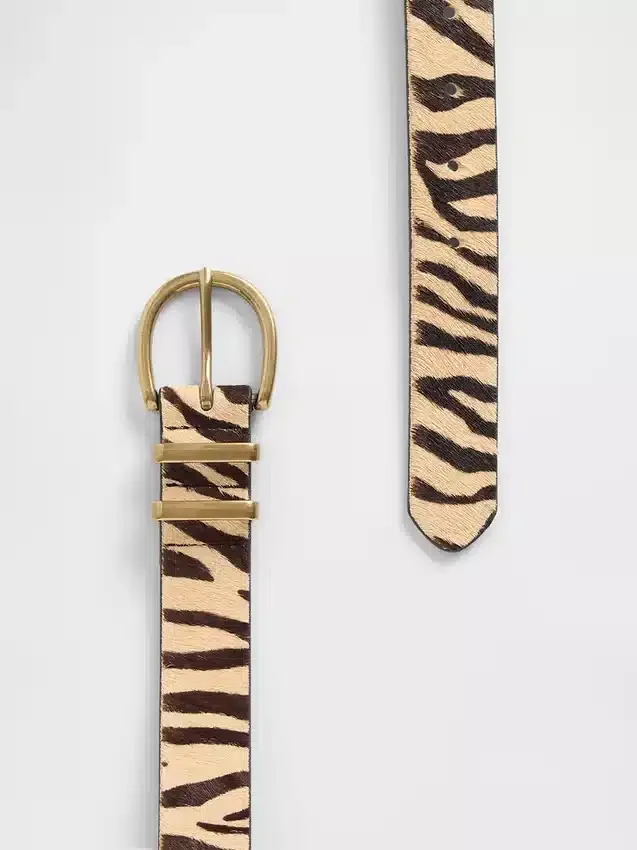 Riem van kalfshaar met tijgerprint