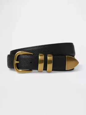 Riem van leer met korrelpatroon