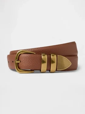 Riem van leer met korrelpatroon