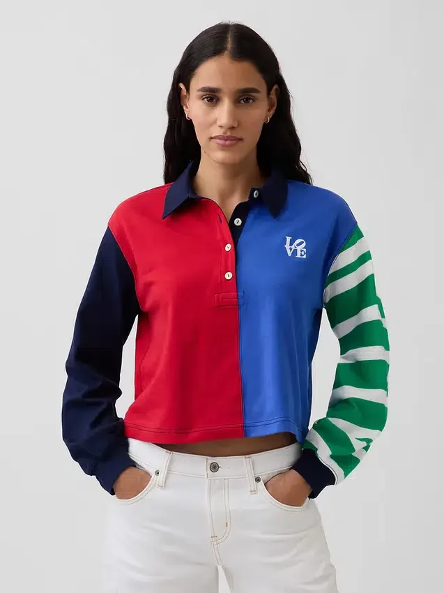 Robert Indiana Love kort rugby-overhemd
