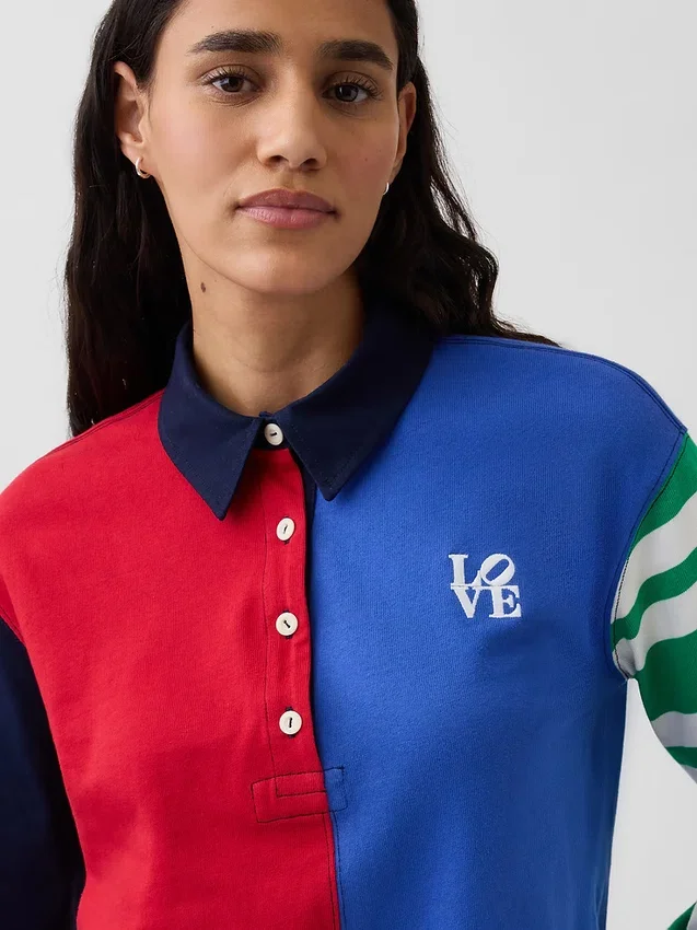 Robert Indiana Love kort rugby-overhemd