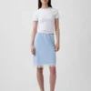 Rok van linnenmix met kanten rand