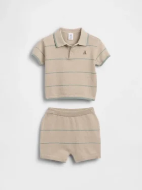 Set met baby-polo en gestreepte short