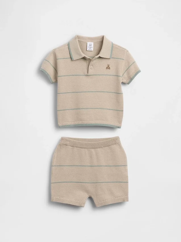 Set met baby-polo en gestreepte short