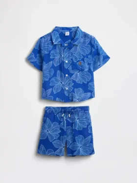 Set met bloemenprint van katoenen gaas voor Baby & Peuter