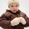Set met CashSoft-muts en wanten met kabelpatroon voor Baby & Peuter