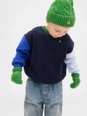 Set met CashSoft-muts en wanten met kabelpatroon voor Baby & Peuter