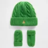 Set met CashSoft-muts en wanten met kabelpatroon voor Baby & Peuter