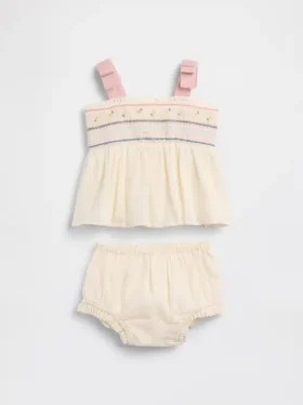 Set met geborduurde tanktop voor baby’s