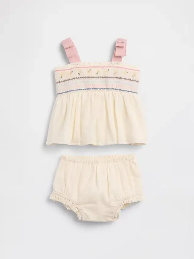 Set met geborduurde tanktop voor baby’s
