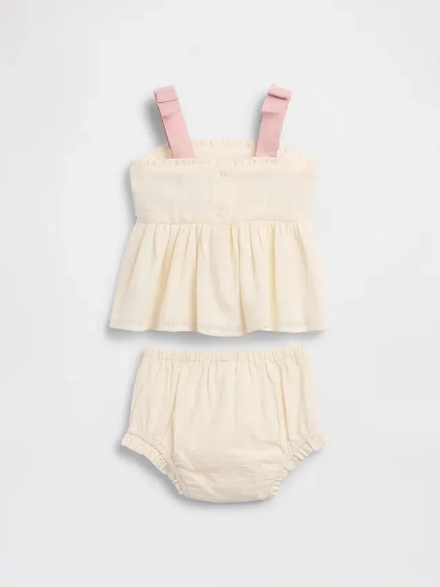 Set met geborduurde tanktop voor baby’s