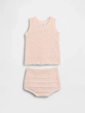 Set met gehaakte baby-tanktop en korte broek