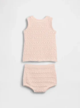 Set met gehaakte baby-tanktop en korte broek