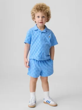 Set met geruite badstof resortkleding voor Baby & Peuter