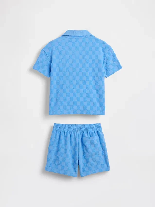 Set met geruite badstof resortkleding voor Baby & Peuter