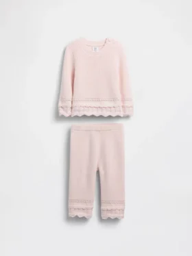 Set met geschulpte babytrui