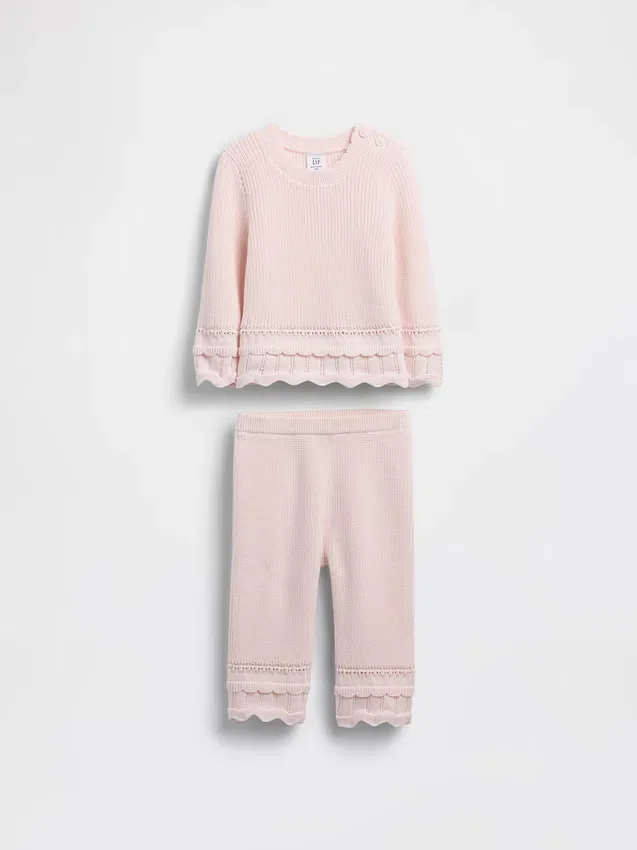 Set met geschulpte babytrui