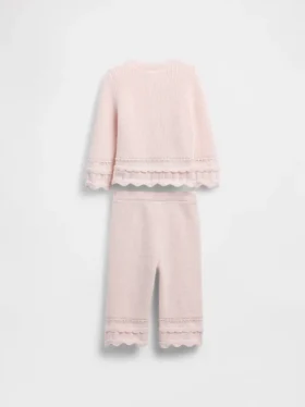 Set met geschulpte babytrui