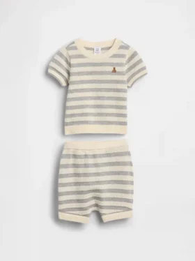 Set met gestreepte babytrui