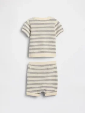 Set met gestreepte babytrui