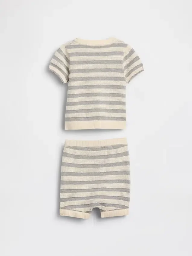 Set met gestreepte babytrui