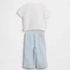 Set met Henley-shirt en broek van katoenen gaas voor baby’s