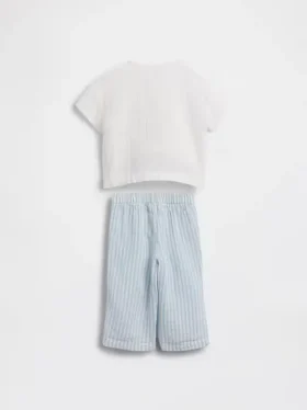 Set met Henley-shirt en broek van katoenen gaas voor baby’s
