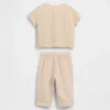 Set met Henley-shirt en broek van katoenen gaas voor baby’s