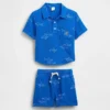 Set met katoenen gaas-poloshirt en broekje voor Baby & Peuter