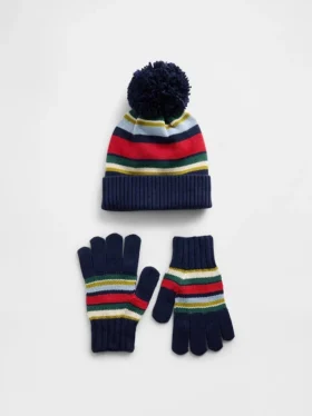 Set met muts met pompon en handschoenen voor kinderen