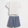 Set met T-shirt met kreeftprint en geruite korte broek