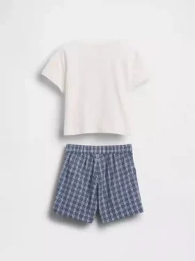 Set met T-shirt met kreeftprint en geruite korte broek
