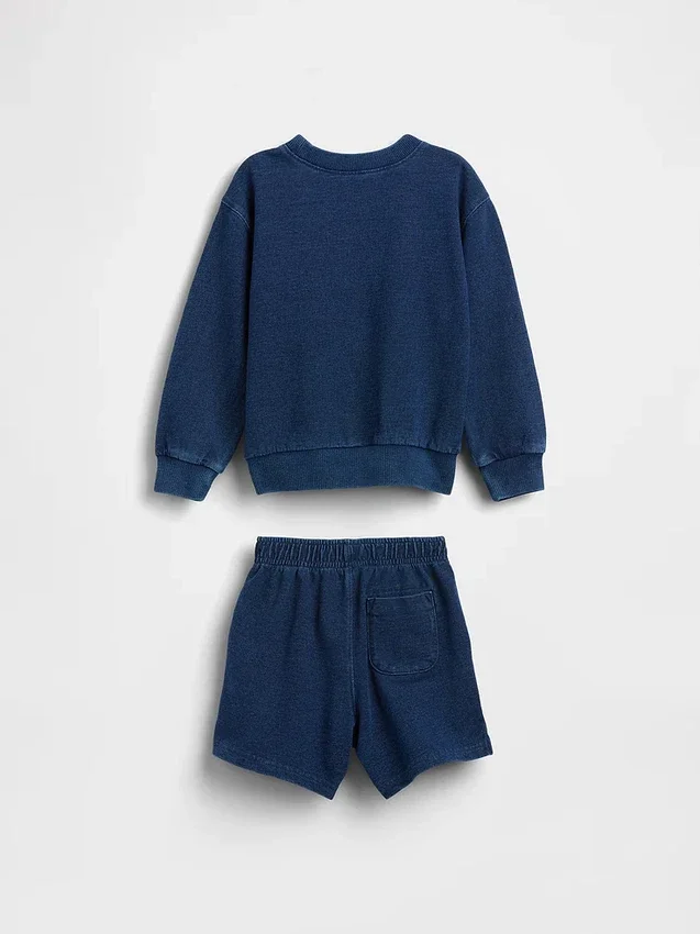 Set voor Baby & Peuter van indigo badstof