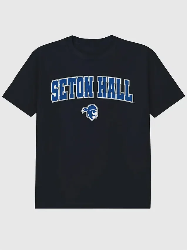 Seton Hall University Arch Logo zwart T-shirt met afbeelding