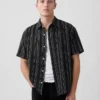 Shirt van linnen-katoen met textuur