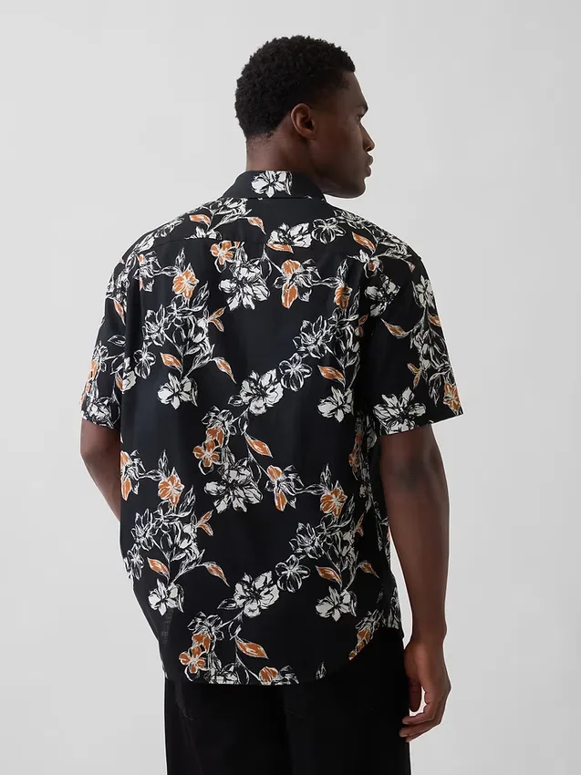 Shirt van linnen-katoen met textuur