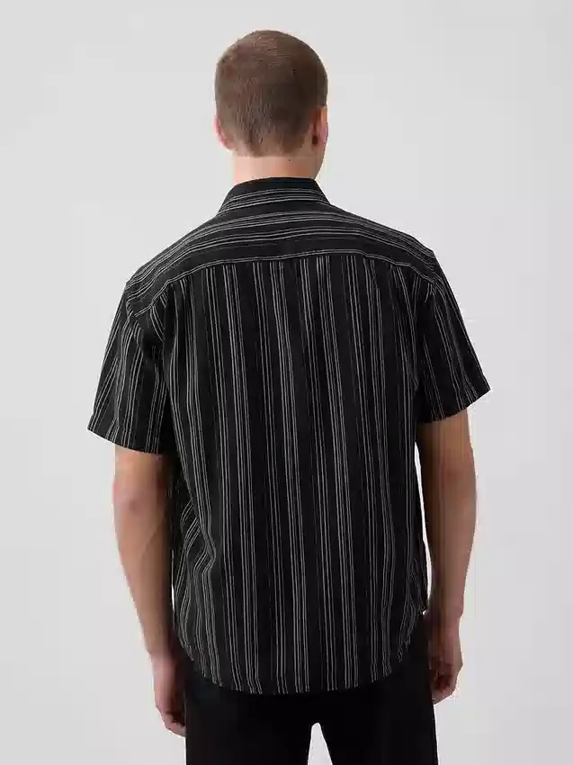 Shirt van linnen-katoen met textuur