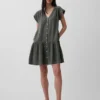 Shirtjurk van katoenen gaas met lage taille