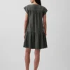 Shirtjurk van katoenen gaas met lage taille