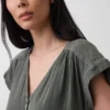 Shirtjurk van katoenen gaas met lage taille