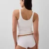 Shorty van biologisch stretchkatoen met kanten rand