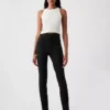 Skinny broek met hoge taille van dubbel gebreid materiaal