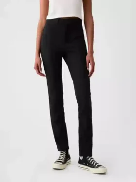 Skinny broek met hoge taille van dubbel gebreid materiaal