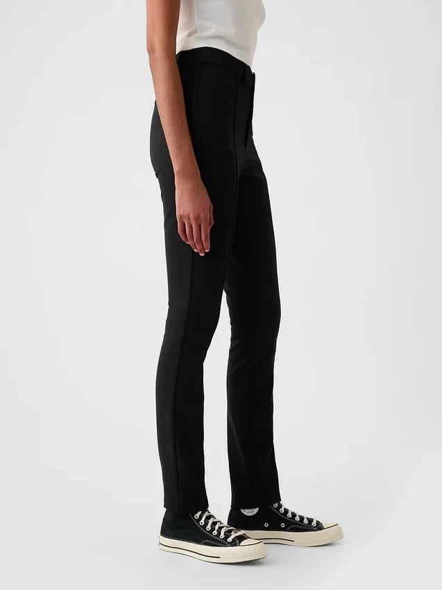 Skinny broek met hoge taille van dubbel gebreid materiaal