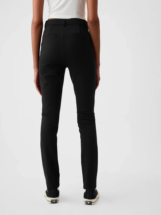 Skinny broek met hoge taille van dubbel gebreid materiaal