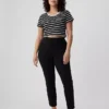 Skinny broek met hoge taille van dubbel gebreid materiaal