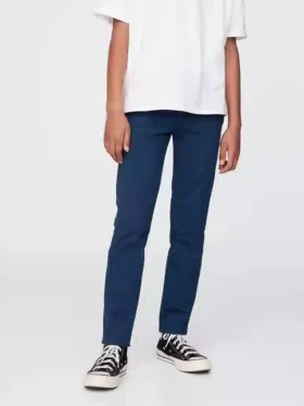 Skinny kaki-uniformbroek voor kinderen